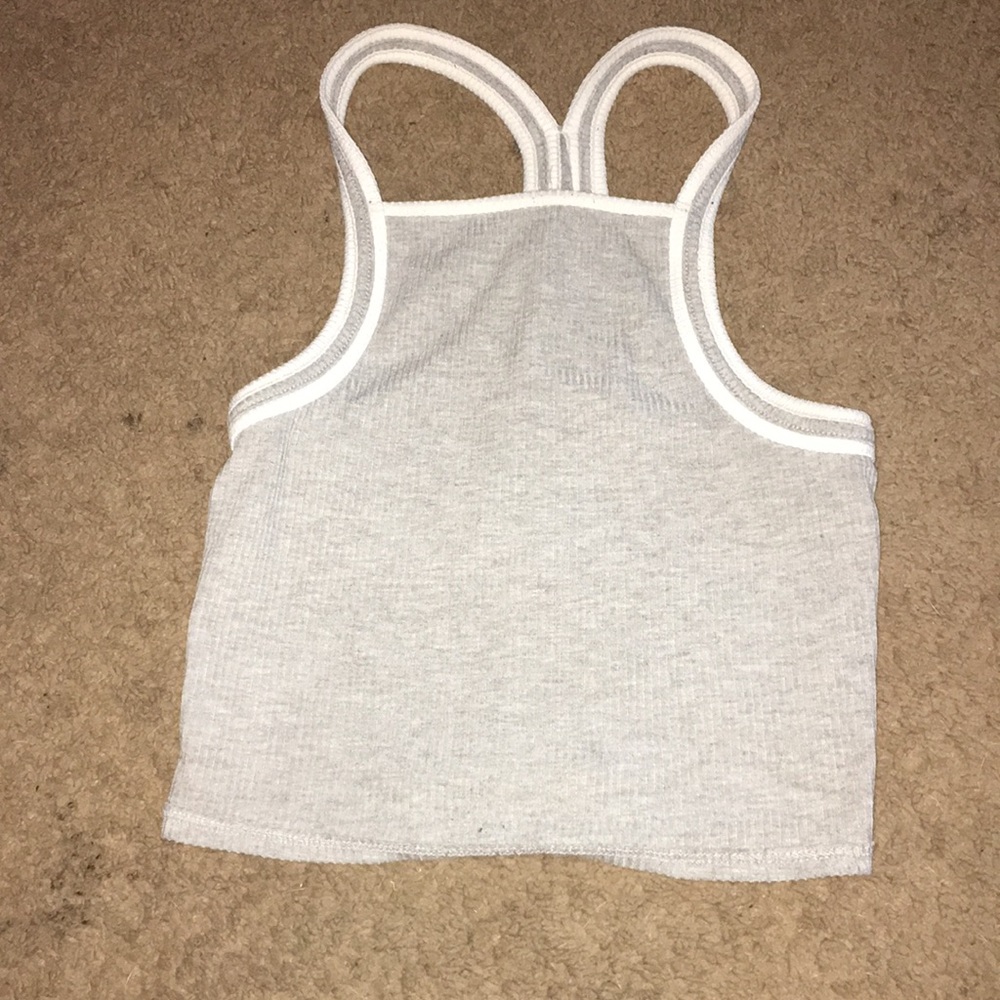 A gray tank top